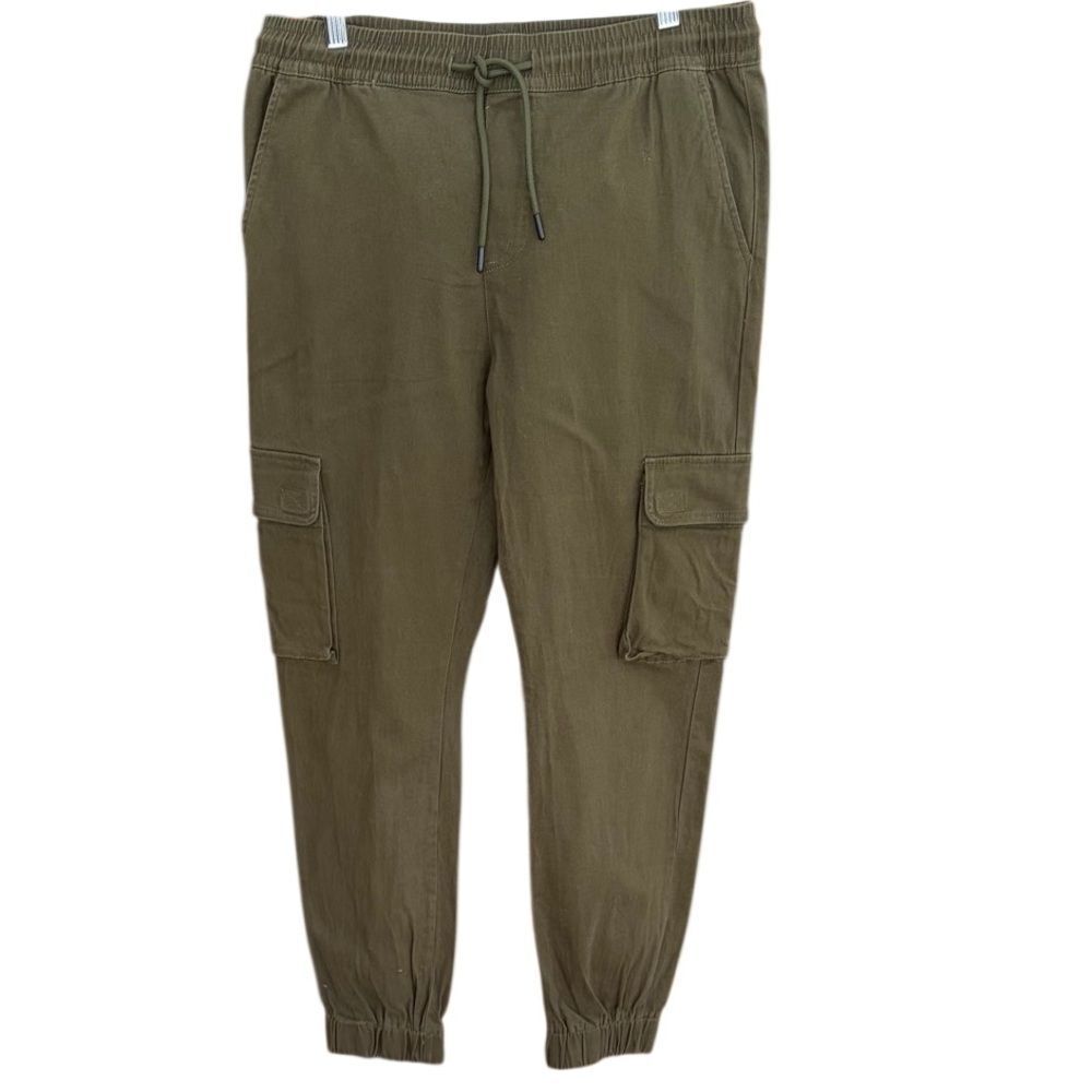 And Now This Men’s Olive Cargo elastic waist,  drawstring jogger pants sz M.